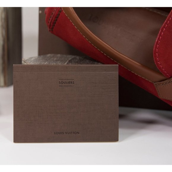Louis Vuitton Hockenheim Red Suede Loafer Moccasin - Picture 5 of 6